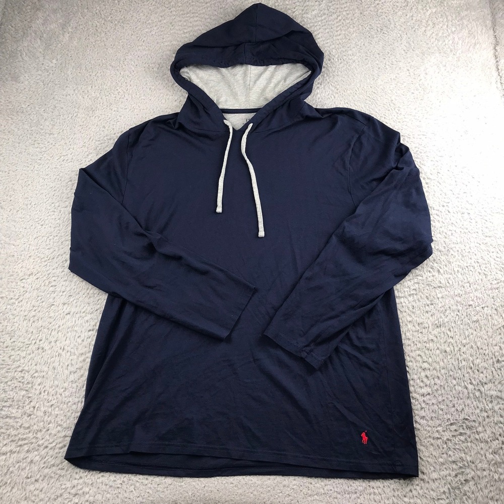 Polo Ralph Lauren Hoodie Mens XL Navy Supreme Comfort Long Sleeve Hooded Shirt